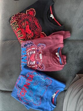 KENZO Kids Triple Tiger Sweatshirt Set - Black, Maroon, Blue